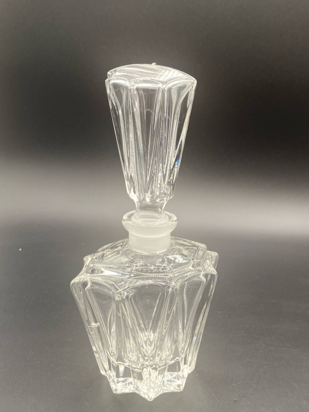 Clear Glass Decorative Perfume Bottle - ground stopper- 1 perfume with atomizer